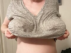 Wife's big tit drop and play