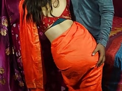 Cute saree BHABHI gets naughty with her devar for rough and hard anal sex after ice massage on her back in Hindi